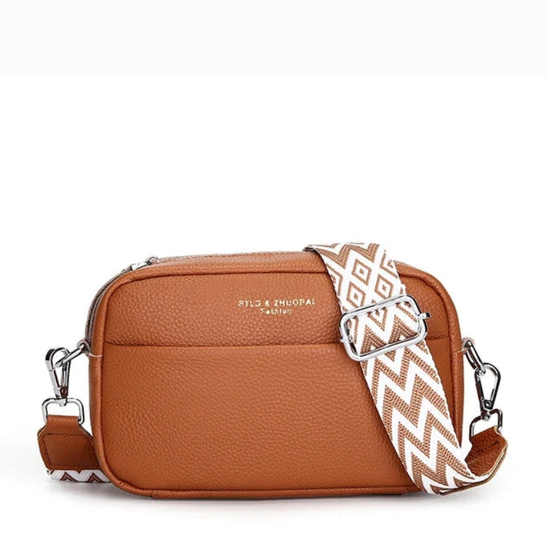 Leather Crossbody Bag - Brown