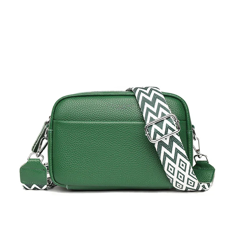 Leather Crossbody Bag - Green