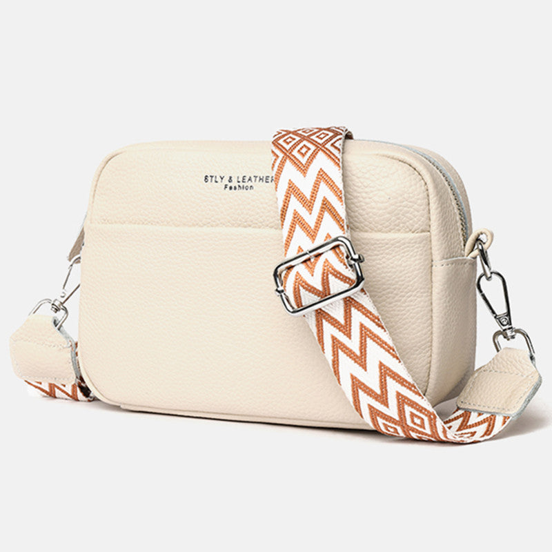 Leather Crossbody Bag - White