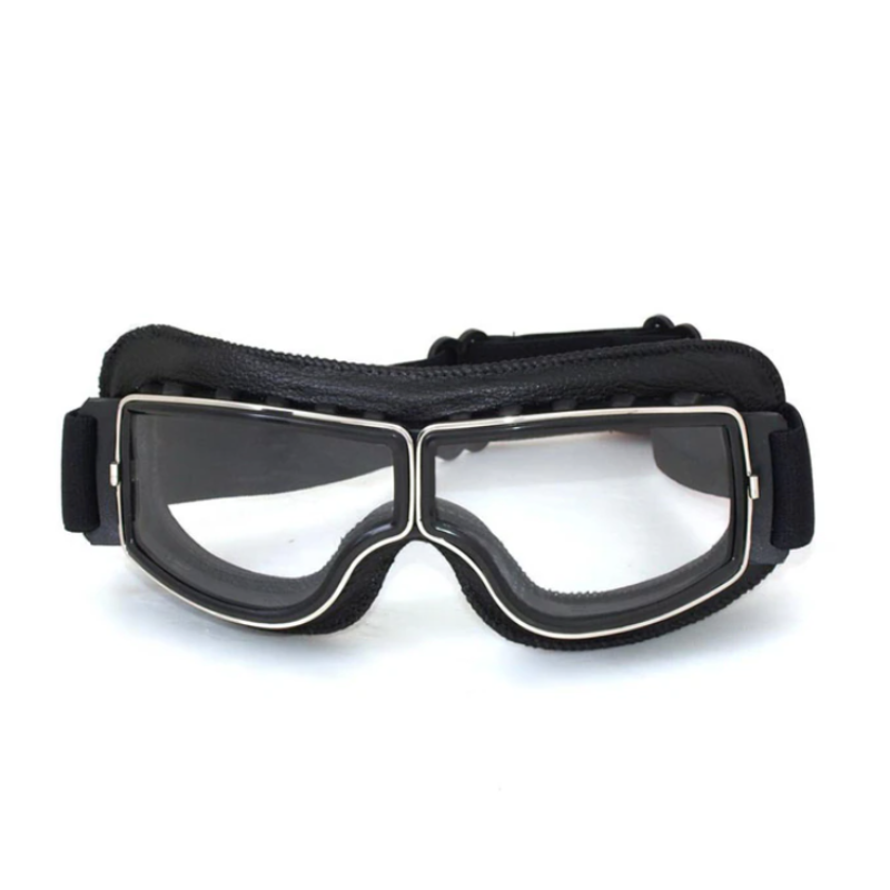 Retro Motorcycle Goggles - Black