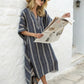 Elegant Mediterranean Long Kaftan Dress - Ethnic Indigo Blue