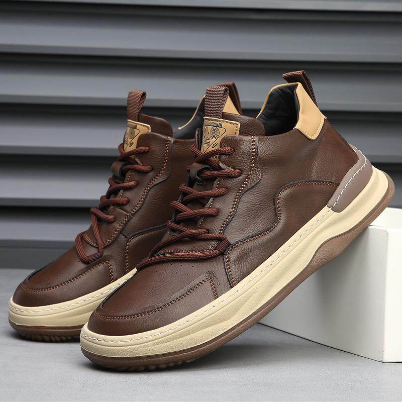 Alberti Leather Trainers - back heel view