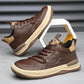 Alberti Leather Trainers - lace detail