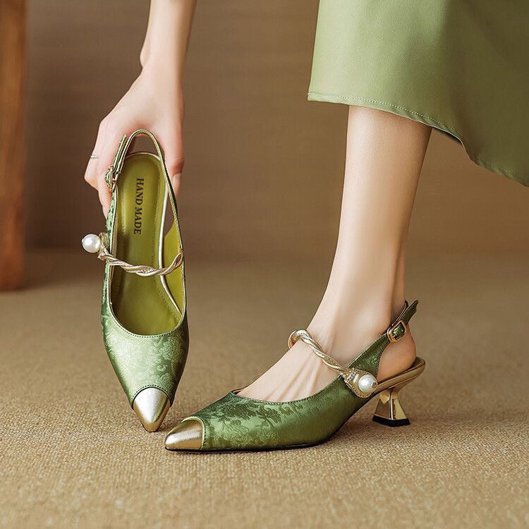 Slingback Twisted Strap Heels - view 2