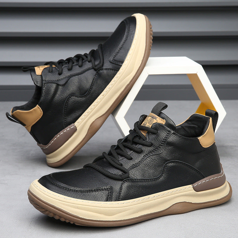 Alberti Leather Trainers - collar detail