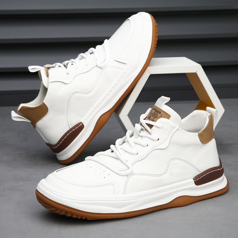 Alberti Leather Trainers - top view