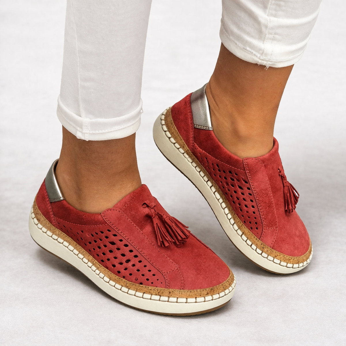 Orthopedic Comfort Slip-On Shoes - Red