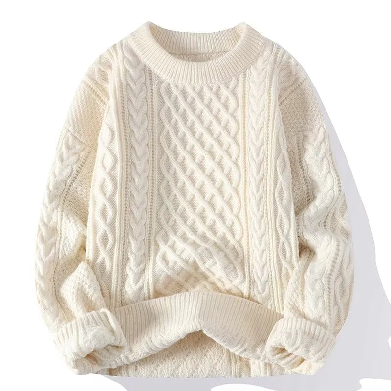 Cable Knit Wool Sweater - front