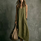 Relaxed Linen Maxi Dress - Green