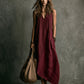 Relaxed Linen Maxi Dress - Burgundy