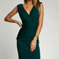 Pleated Evening Dress - back view fluid silhouette