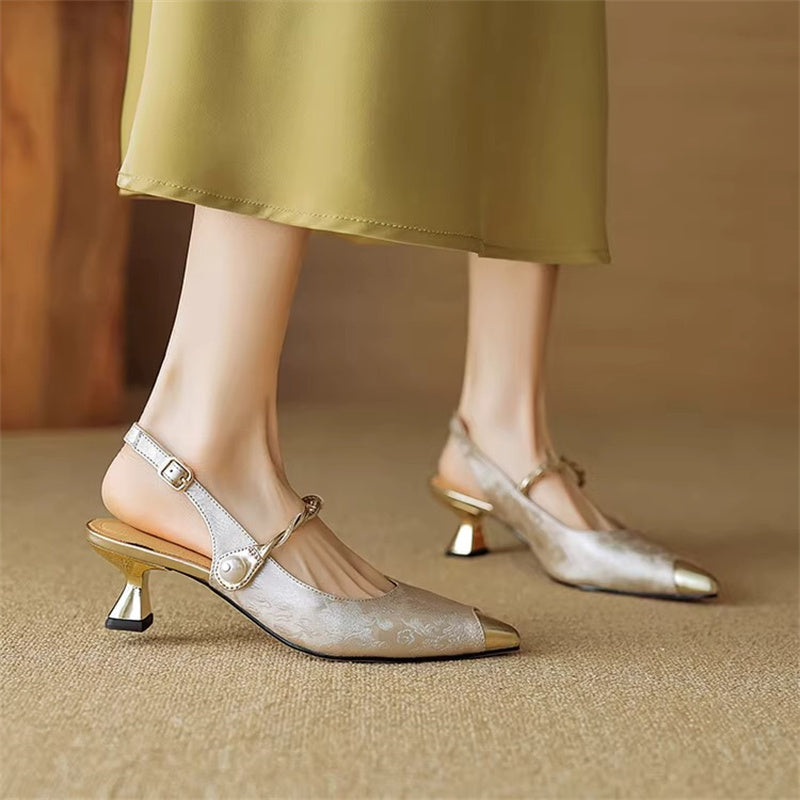 Slingback Twisted Strap Heels - view 4