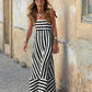 Striped Maxi Dress - Black