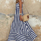 Striped Maxi Dress - Blue