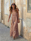 Striped Maxi Dress - Red