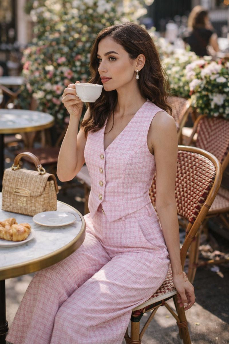 Pink Two-Piece Set - European style outfit