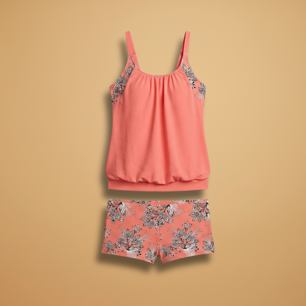 Floral Panel Racerback Tankini - view 2