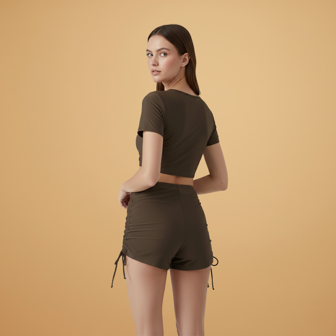 Ruched Tie Front Swimsuit - view 5