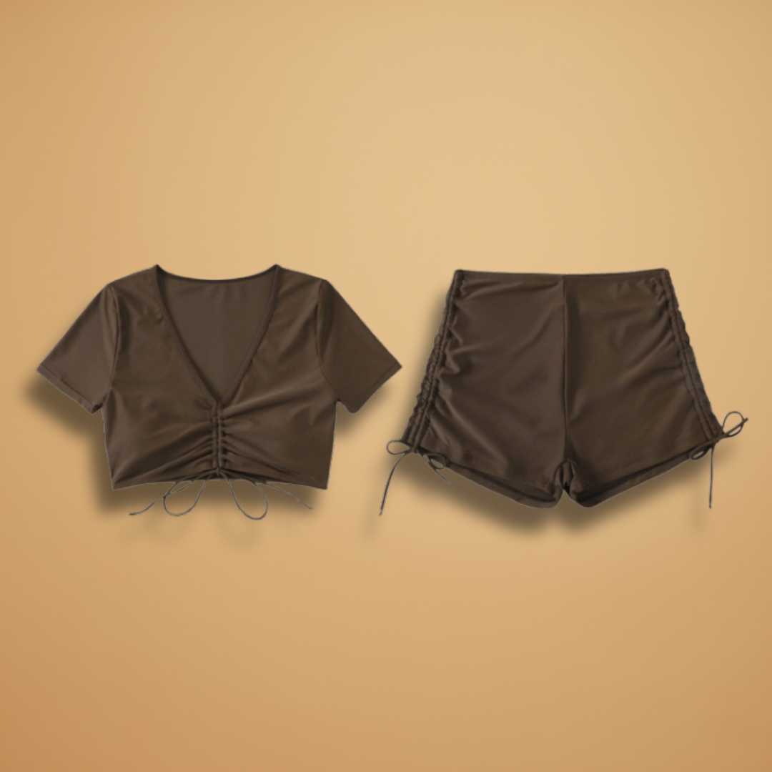 Ruched Tie Front Swimsuit - view 2