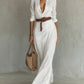 Ruched Maxi Shirt Dress - detail