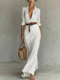 Ruched Maxi Shirt Dress - detail