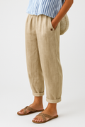 Women's Linen Trousers - Beige