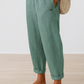 Women's Linen Trousers - Light Green