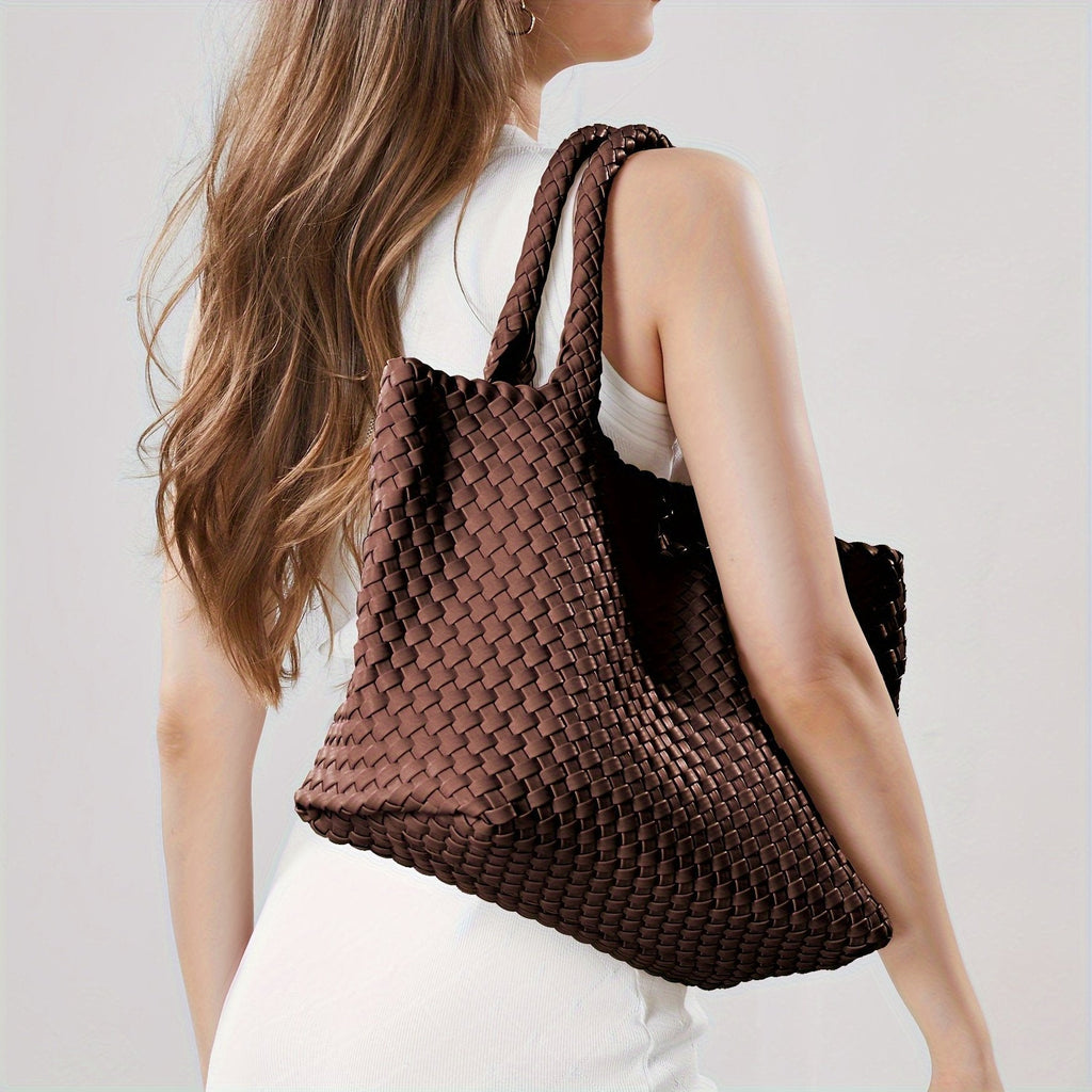 Woven Leather Tote Bag - detail 11