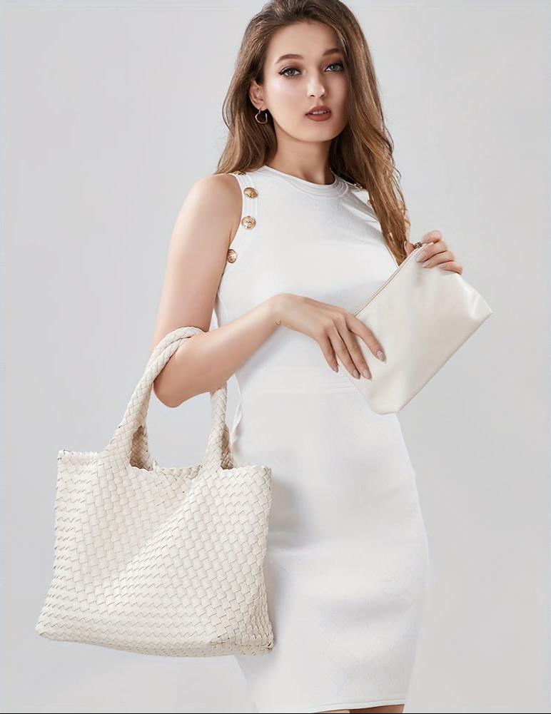 Woven Leather Tote Bag - detail 12