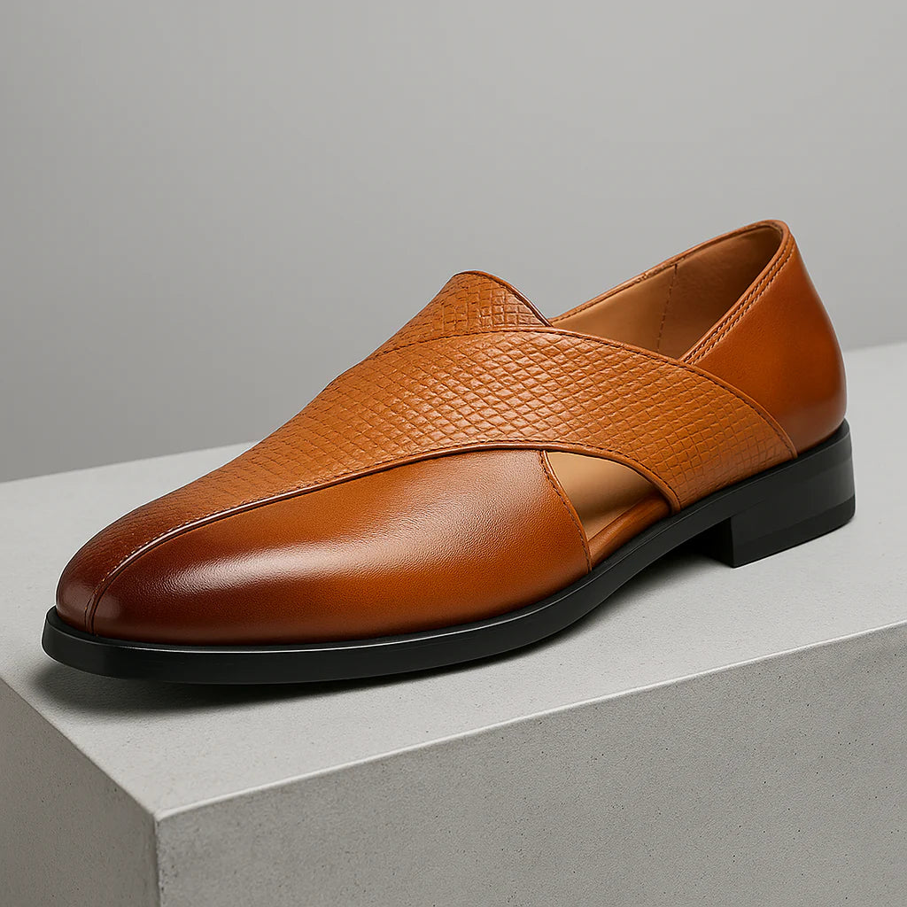 Panache Leather Loafers - three-quarter view