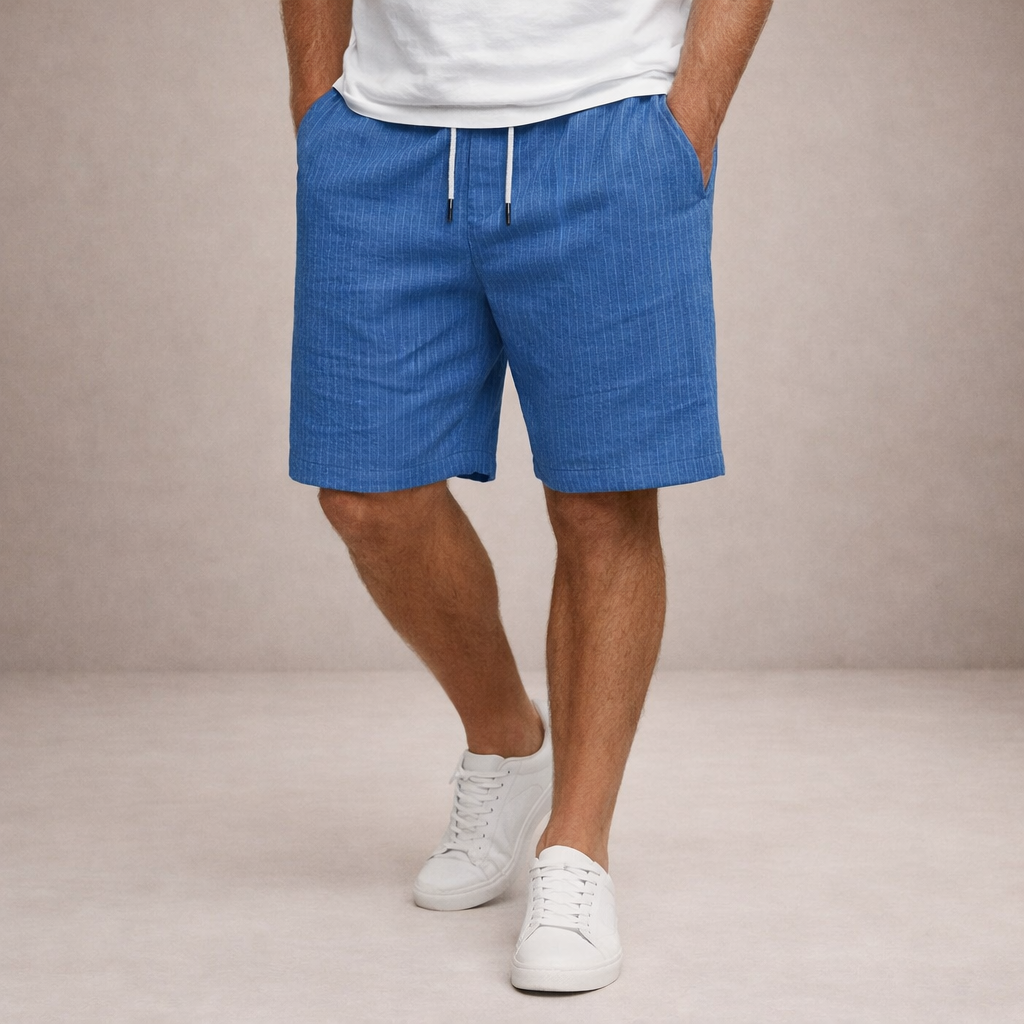 Men's Linen Shorts - Blue