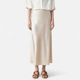 Old Money Silk Skirt - Beige front
