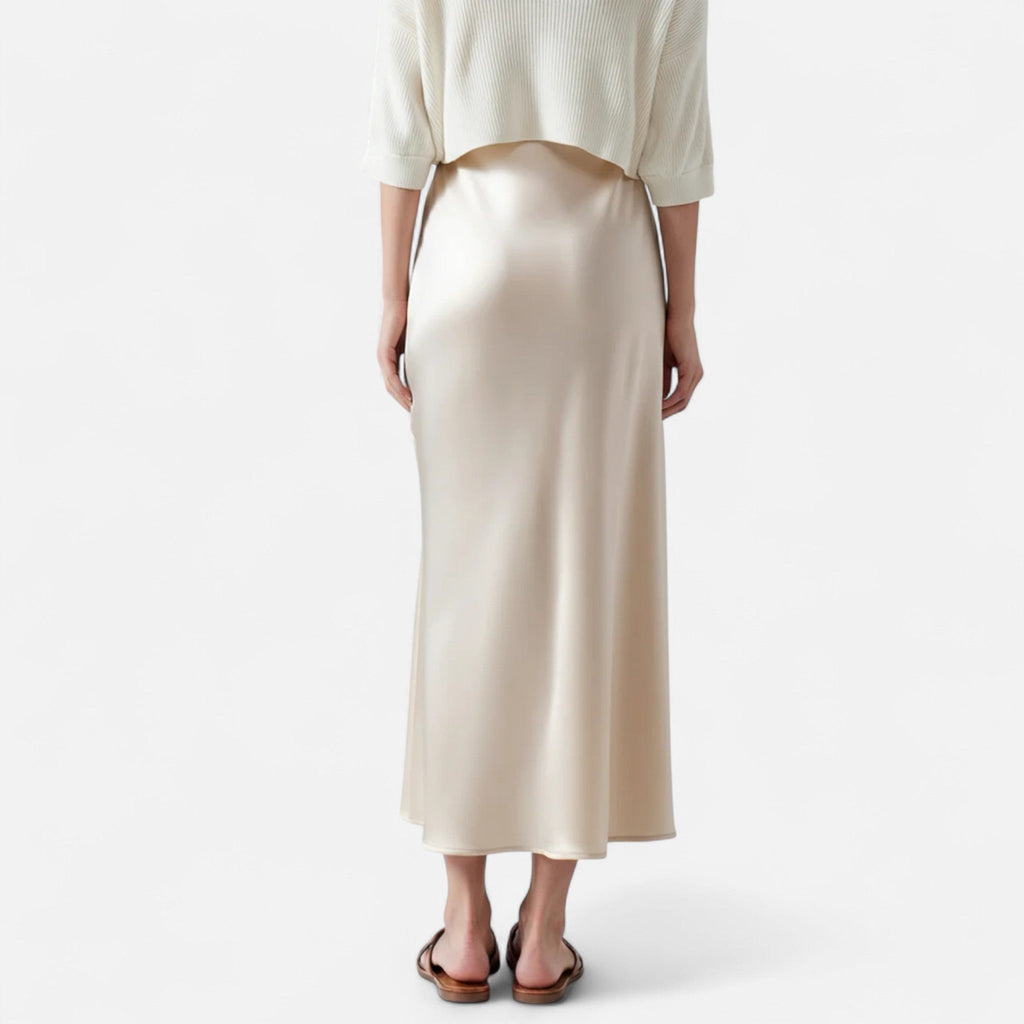 Old Money Silk Skirt - Beige detail