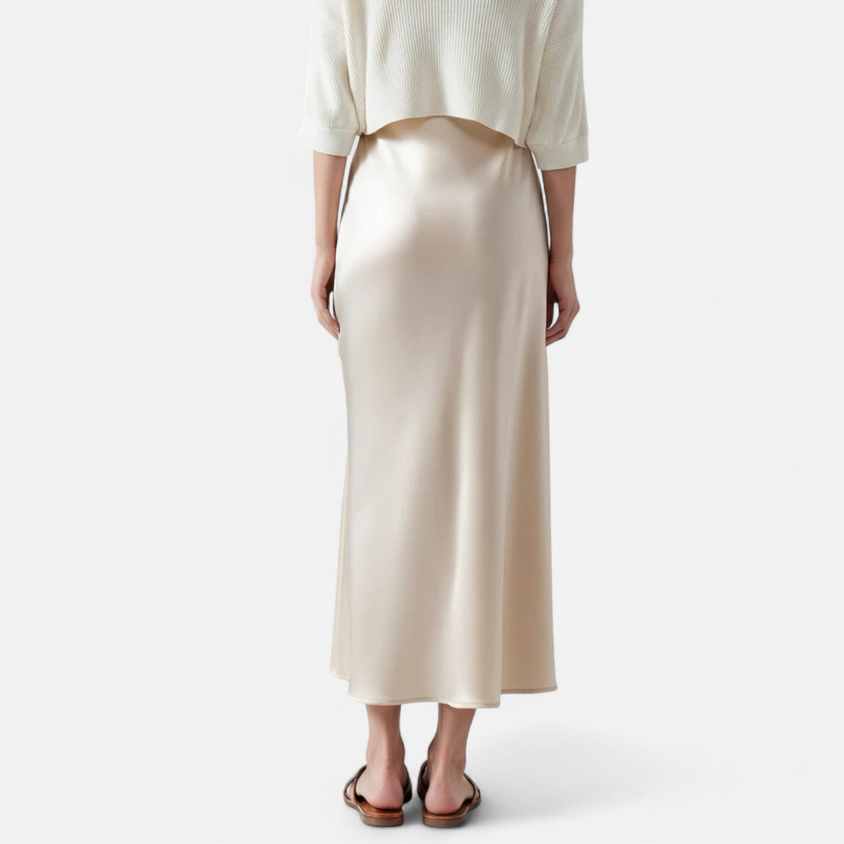 Old Money Silk Skirt - Beige detail