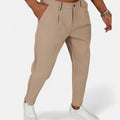 Classic Pleated Business Trousers - Khaki