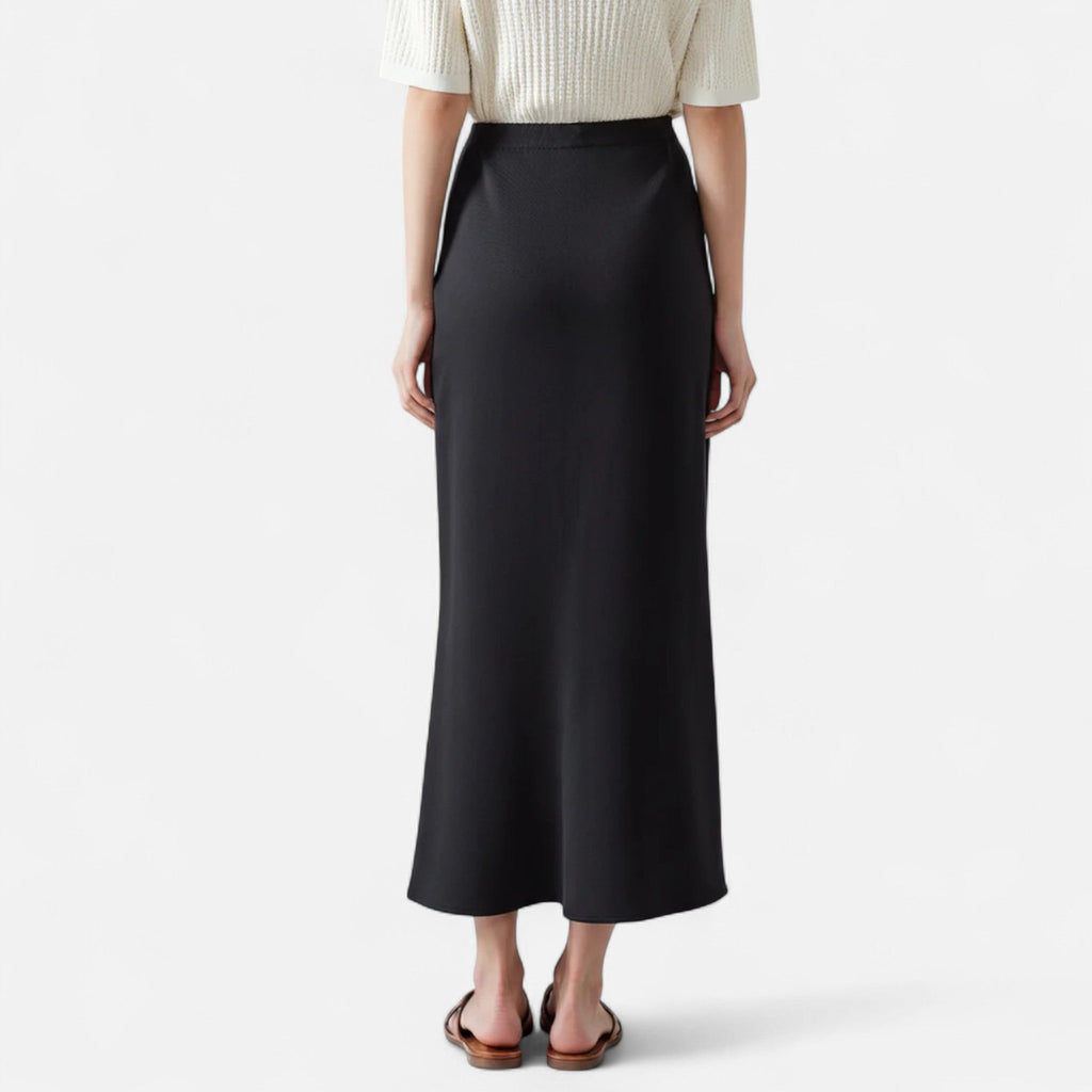 Old Money Silk Skirt - Black front