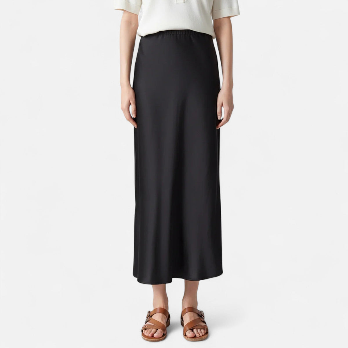 Old Money Silk Skirt - Black detail