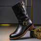 Bancroft Vintage Leather Boots - Obsidian Black