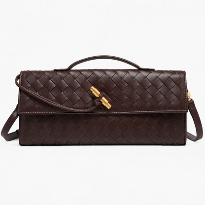 Woven Clutch Bag - Brown