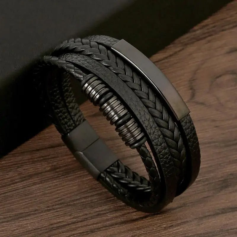 Men's Leather Bracelet - Brown