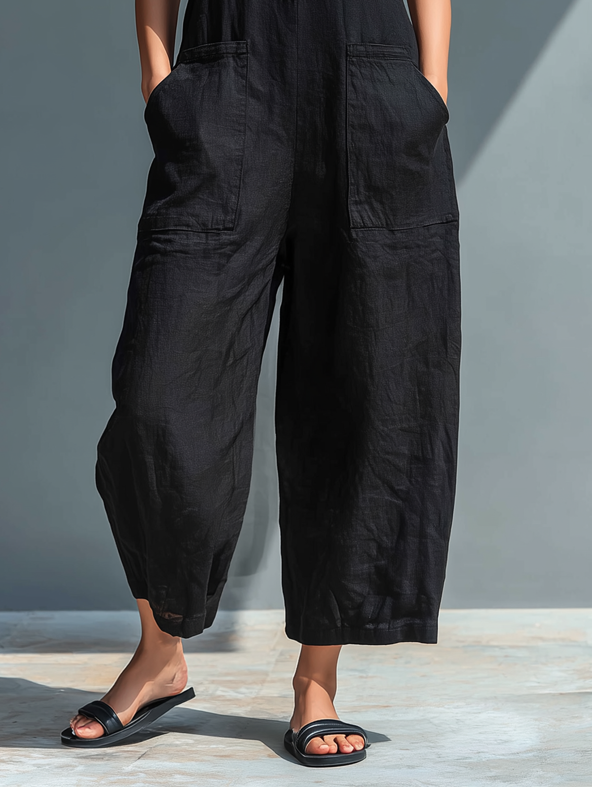 Solid Straight Cut Jumpsuit - view 9