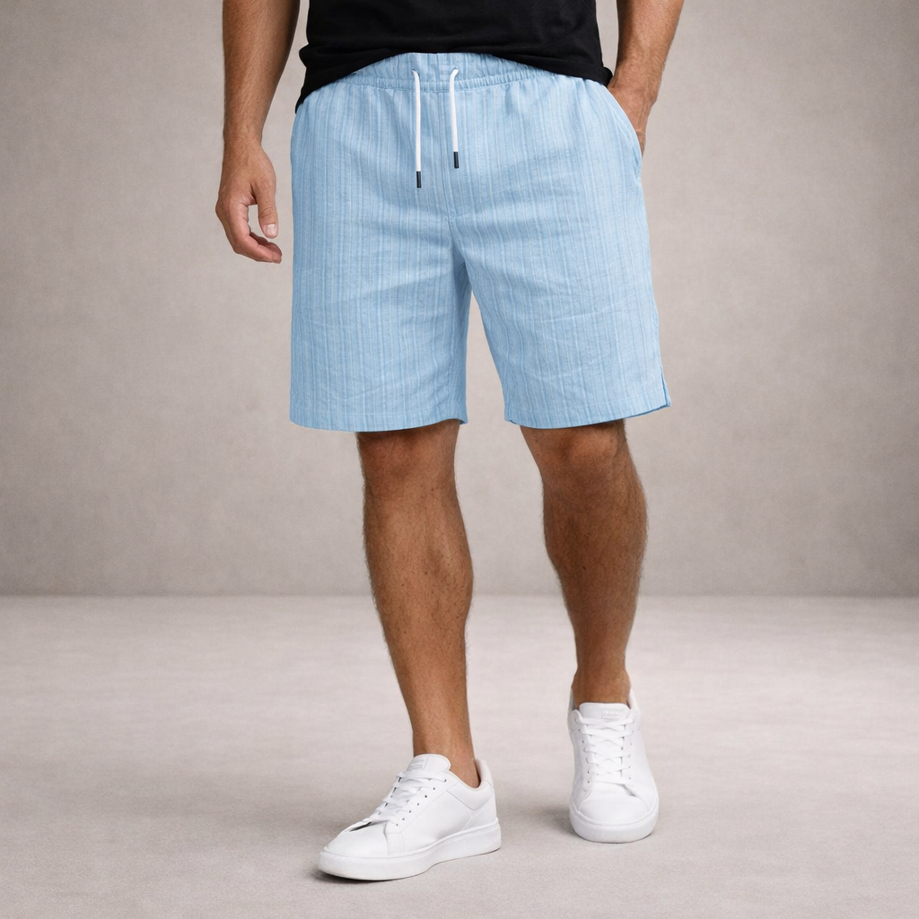 Men's Linen Shorts - Light Blue
