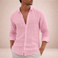 Men's Linen Shirt - Pink