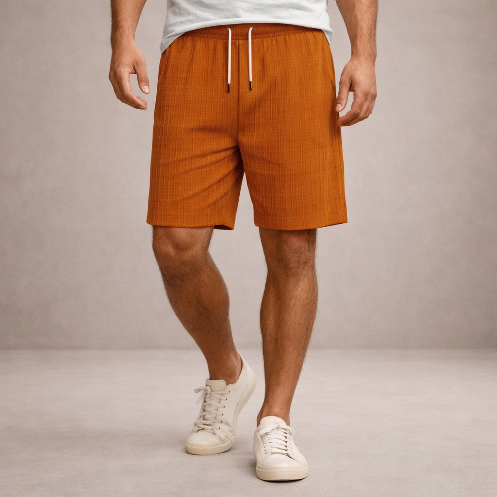 Men's Linen Shorts - Orange