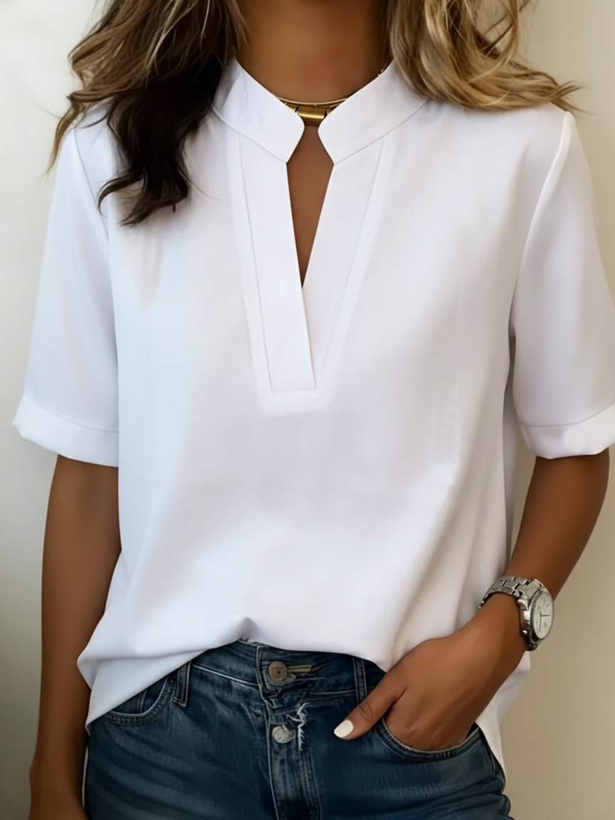Split Neckline Blouse - view 2