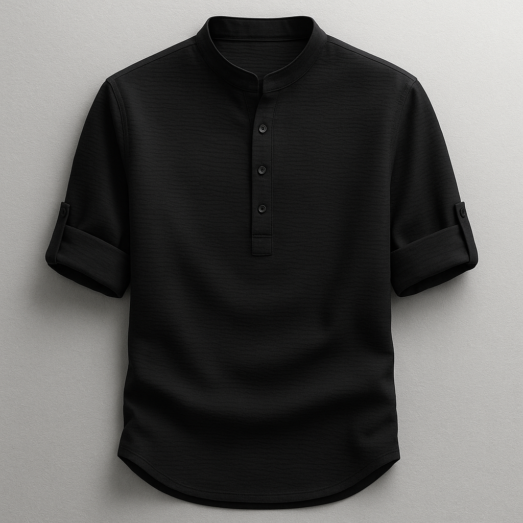 Hudson Henley Shirt - Black