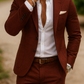 Men's Linen Suit - Burgundy