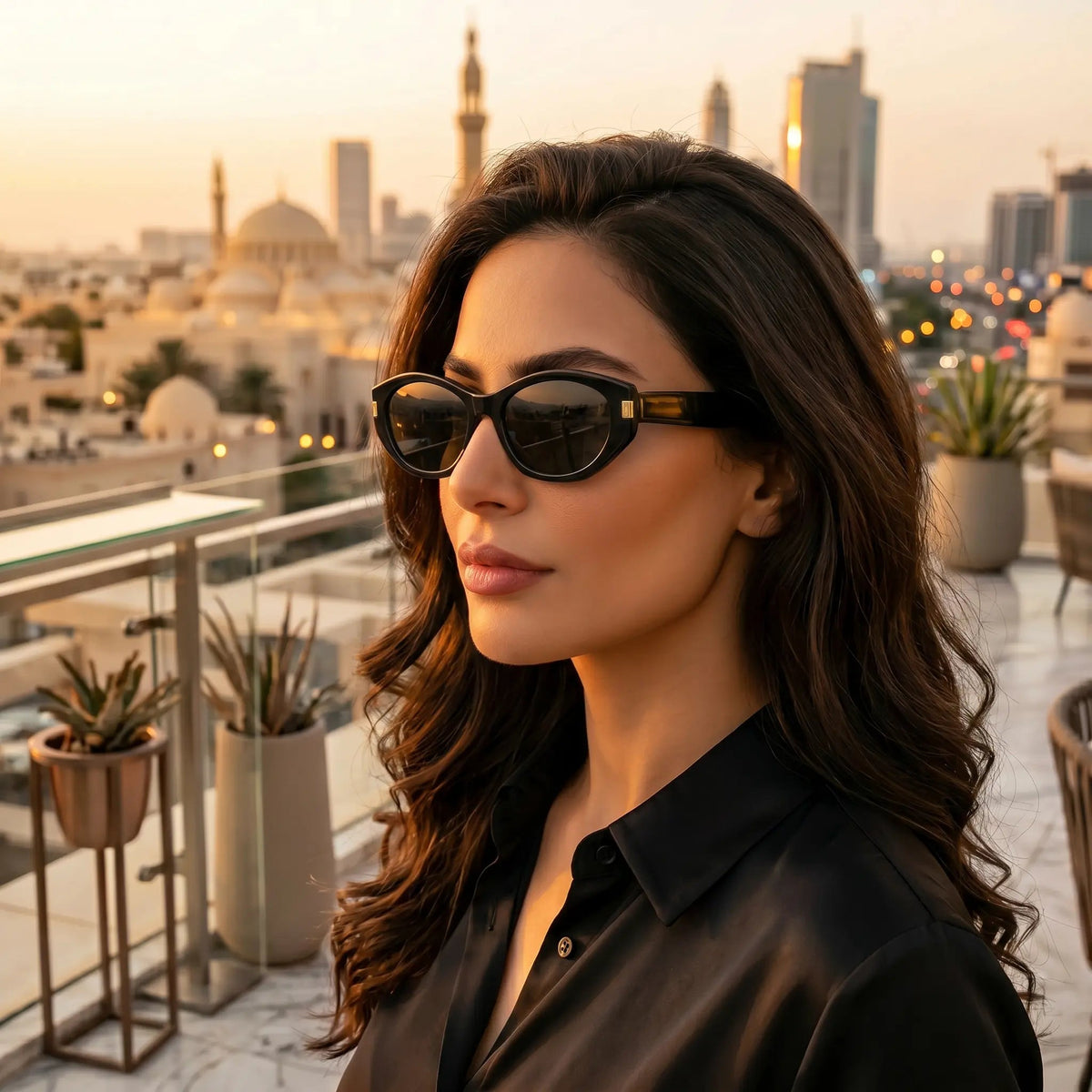 Kyndox Cat-Eye Sunglasses - Piano Black side profile