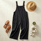 Cotton-Linen Overalls - Midnight Black flat lay