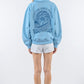 Abigail Embroidered Hoodie - Blue back detail